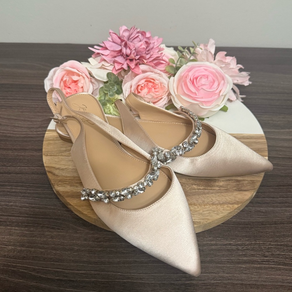 Jewel Badgley Mischka Bambi Pointed Toe Sling Back - Size 8.5 - NWOB - Picture 2 of 8